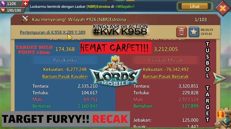 Lords Mobile M Point Kvk Rally Target Fury Solo Target Asr