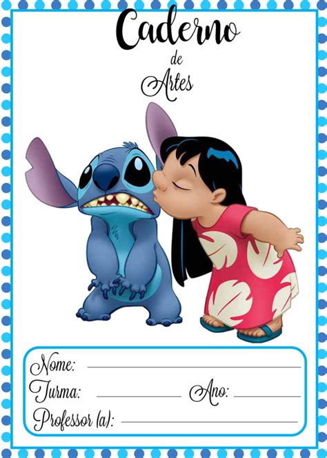 Capa De Caderno Lilo Stitch - Capas de caderno-Tema Lilo e Stitch - Clécia Teixeira
