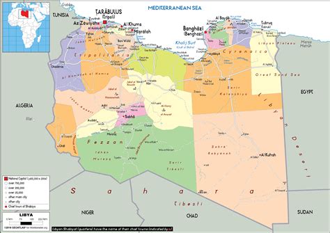 Large size Political Map of Libya - Worldometer