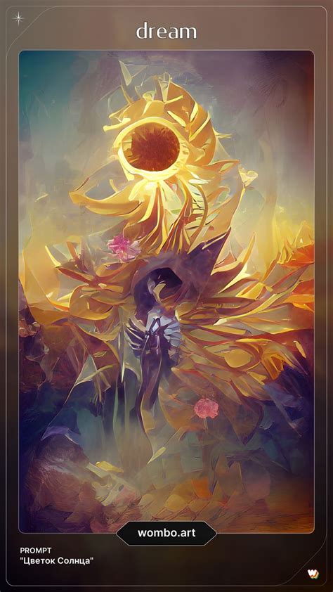 A Painting Of A Sunflower With The Words Dream Above It