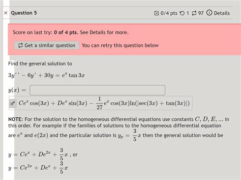 Solved Please Teach How To Solve X Question 5 0 4 Pts 1 97 0