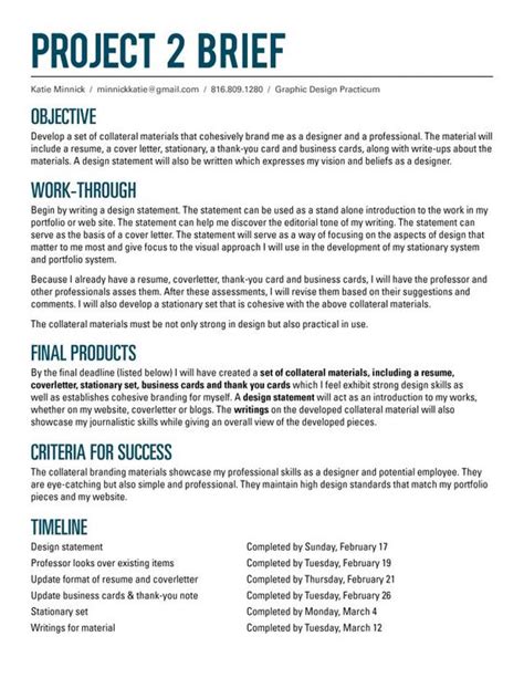 Design Brief Example And Template For Successful Project Execution