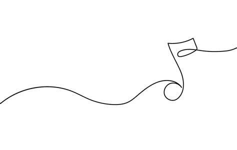 Continuous Music Line Art Note Vector Sketch Illustration Abstract