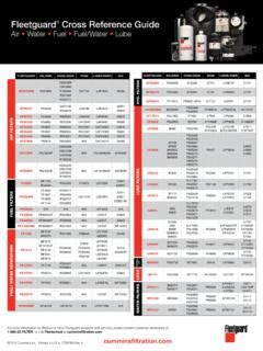 Fleetguard Cross Reference Guide Cummins Filtration Fleetguard