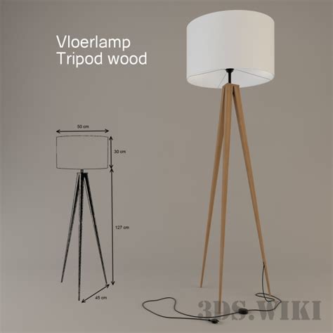 Торшер с деревянными ножками - скачать 3d модел | 3ds.wiki