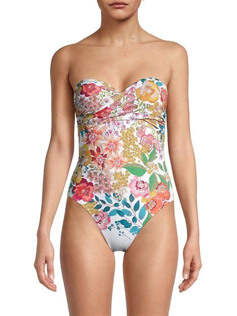 Shop Johnny Was Floral Twist Bra One Piece Swimsuit Saks Fifth Avenue