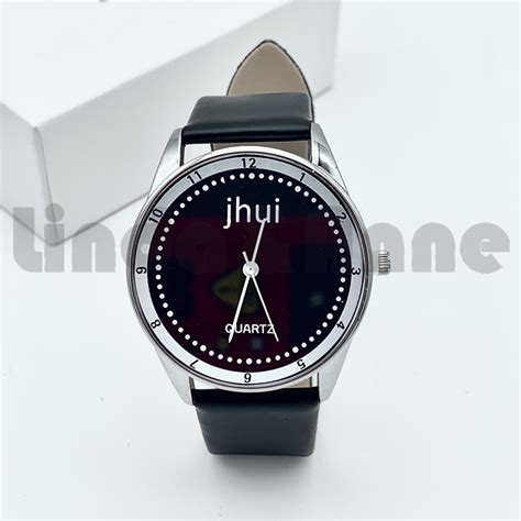 Jual Jam Tangan Jhui Analog Quartz Pria Dan Wanita Strap Pu Hitam