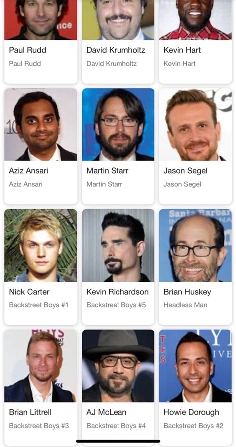 Aziz Ansari Martin Starr Jason Segel Nick Carter Kevin Richardson Brian