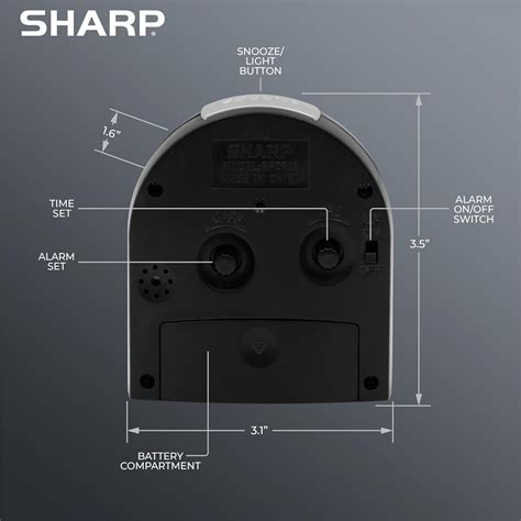 Sharp Peque O Reloj Despertador Anal Gico Con Pilas Silencioso Sin