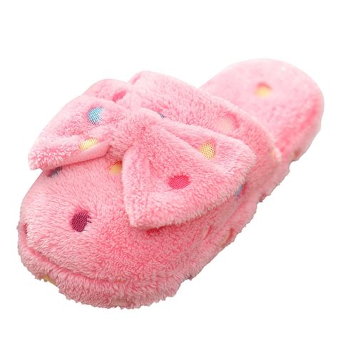 Iopqo Womens Slippers Fuzzy Slippers Winter Indoor Home Cute Bow Warm