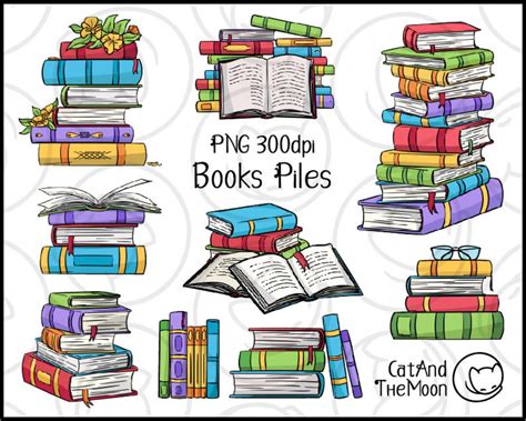 Book Stack Clipart, Easy to Use Colorful Book Pile Png Transparent ...