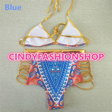 Hot Women African Print Two Pc Bath Suits Bikini Set Sexy Geometric Swimwear Ebay
