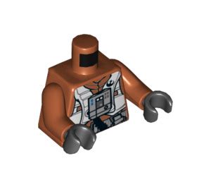 LEGO Dark Orange X Wing Pilot Minifig Torso With Dark Orange Arms And