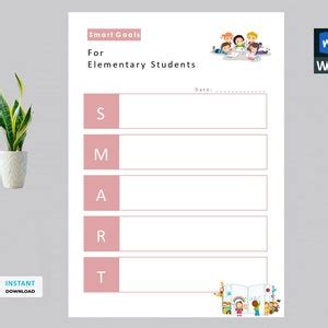 Elementary School Student SMART Goals Template Student Digital Planner Student Planner Student ...