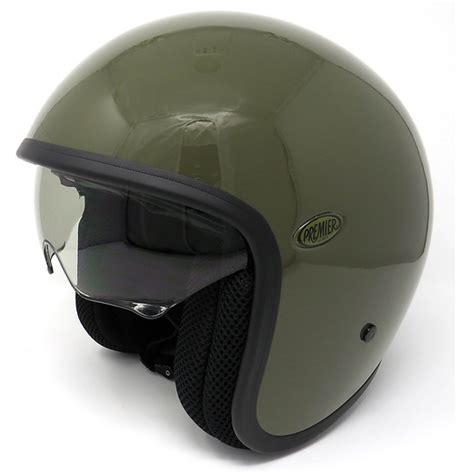 Casco Moto Jet Premier Vintage In Fibra Con Visierino Integrato