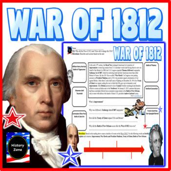 James Madison War of 1812 Graphic Organizer Activity Worksheet by ...