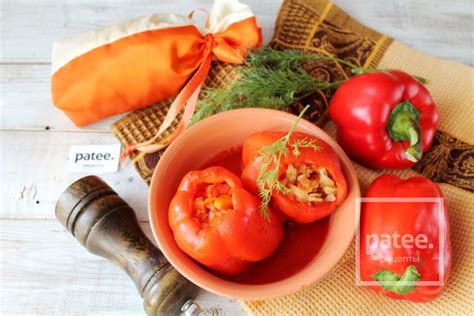 Перец фаршированный овощами - рецепт с фотографиями - Patee. Рецепты