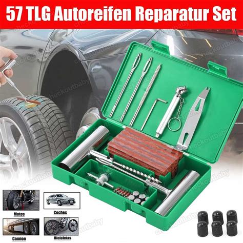 57 Tlg Autoreifen Reparatur Set PKW Motorrad Pannenset Flickzeug