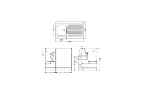 Мойка ALVEUS CLASSIC 70 NAT 1000х600 мм, 1X в комплекте с сифоном ...