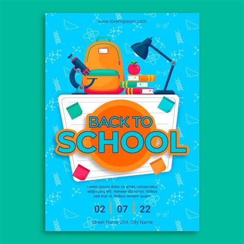 Free Vector Flat Back To School Vertical Poster Template