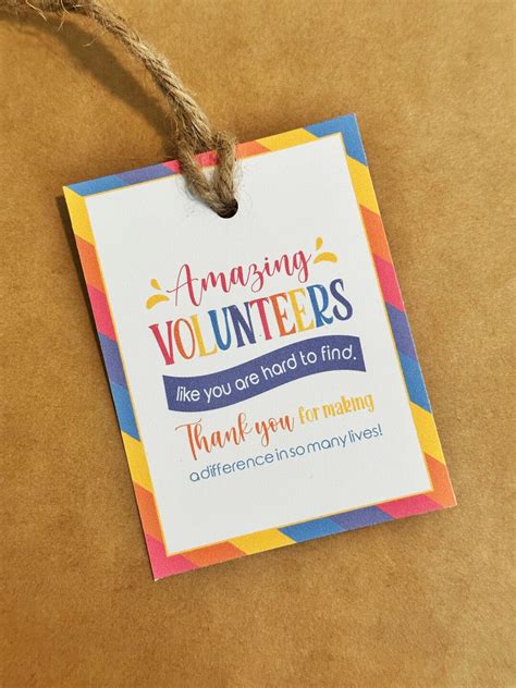 Volunteer Appreciation Gift Amazing Volunteer Gift Volunteers Are Hard to Find Gift Tag PTO or ...