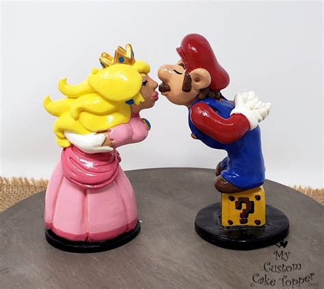 Mario and Peach Wedding Cake Topper Prince and Princess | Etsy