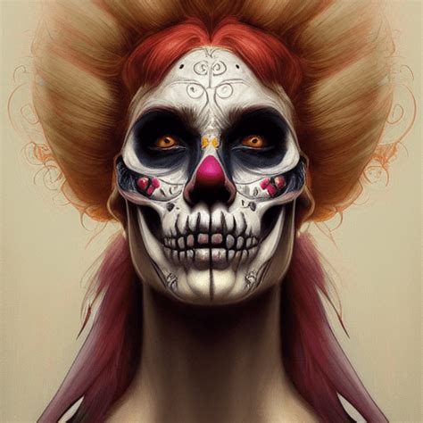 Retrato Hiperrealista De Payaso Calavera Creative Fabrica