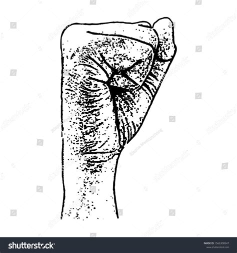 Sketching Vector The Hand Sign Black And White Royalty Free Stock