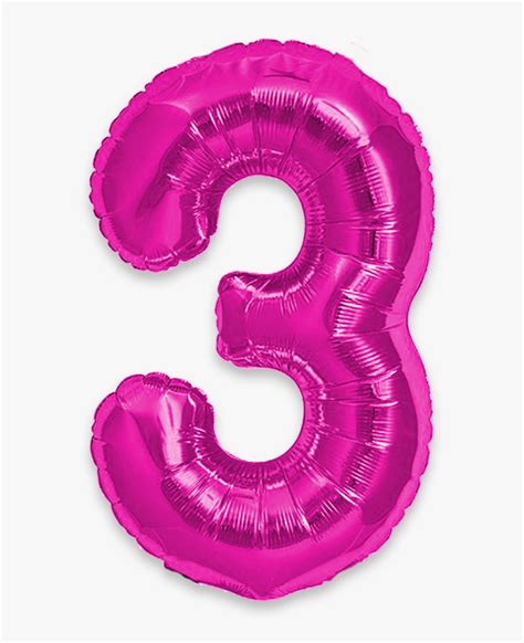 Pink - Number 3 Balloon Pink Png, Transparent Png , Transparent Png ...