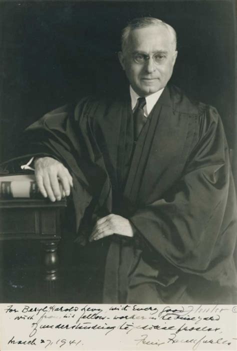 Portrait Photograph Of Justice Felix Frankfurter Signed And Inscribed