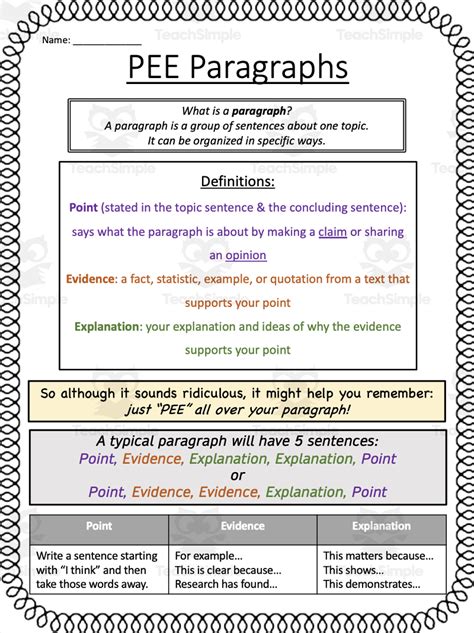 PEE Paragraphs Point Evidence Explanation With Sample Paragraphs By