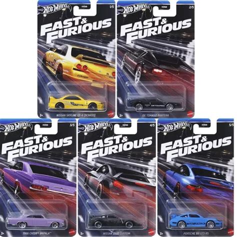 Coleção 5 Carrinhos Hot Wheels Fast Furious Velozes Furiosos Parcelamento sem juros