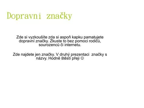 PPT Dopravní značky PowerPoint Presentation free download ID 4349359