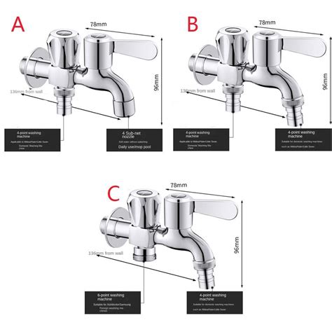 One In Two Out Double Water Outlet Tap Metal Dual Water Tap Outdoor