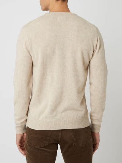 Gant Pullover Aus Lammwolle Sand Meliert Online Kaufen