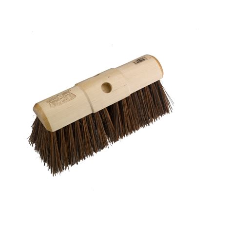 13 Yard Brush Brown Poly Double Hole Broom Janitorial Express