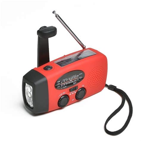 ODOLAND Emergency NOAA Weather Radio With Flashlight Solar Hand Crank