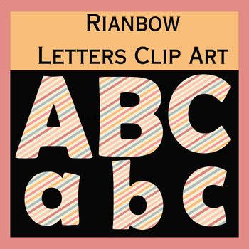 Rainbow Alphabet letters Clip art by Combo Teachers | TPT