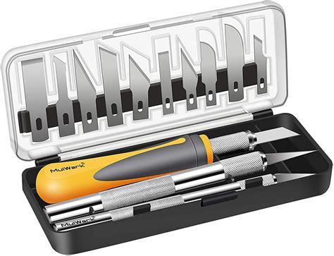 MulWark 16pc Precision Craft Hobby Utility Knife Set Sharp Scalpel