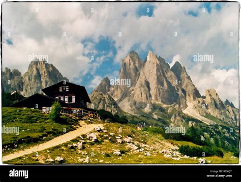 Dolomiti Italy Cadini And City Of Carpi Refuge Stock Photo Alamy