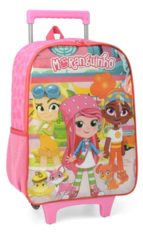 Kit Mochila De Rodinhas E Lancheira Escolar Moranguinho Luxcel 493925