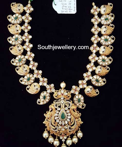 Polki Diamond Mango Mala Indian Jewellery Designs