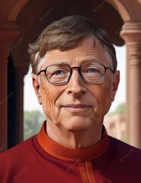 Premium AI Image | Portrait of a smiling Bill Gates in indian style red ...