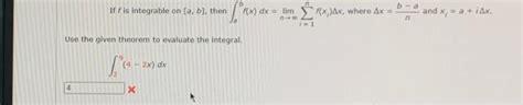 Solved If F Is Integrable On A B Then Chegg