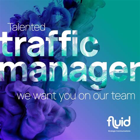 Fluid Strategic Communications on LinkedIn: JOIN US! Fluid is hiring a Traffic Manager: Salary £ ...