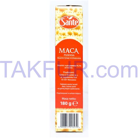Маца Santé Традиционная пшеничная 180г купить онлайн с доставкой в офис ...