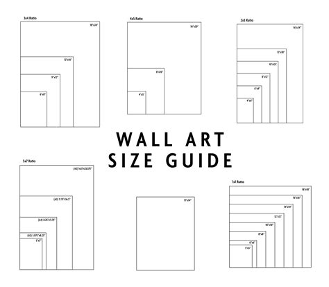 Size Guide Pngs For Wall Art And Printables Including Most Popular