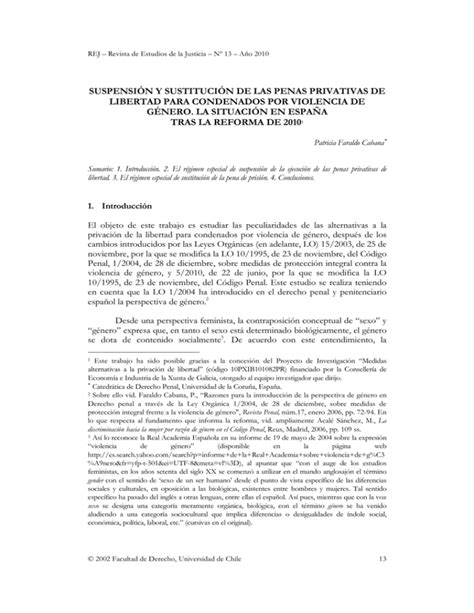 Suspensión Y Sustitución De Las Penas Privativas De Libertad Para