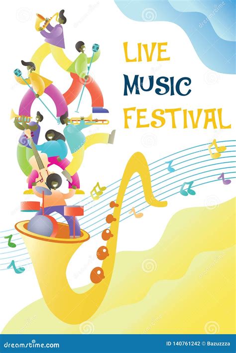 Live Music Festival Vector Poster Design Template Stock Vector