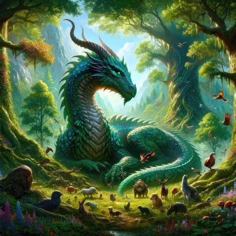 Verdant Forest Dragon Download, Dragon Instant Downloadable Wallpaper, Digital Download Poster ...